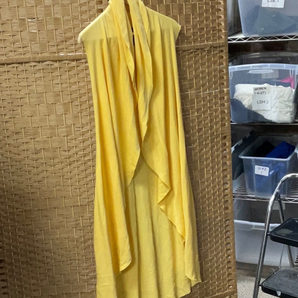 Yellow Lightweight Draped Women's Sweater Vest